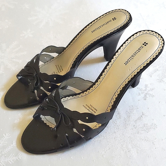 Naturalizer Black Leather Upper Heel Shoes Women's Size 10.5 - Picture 3 of 13